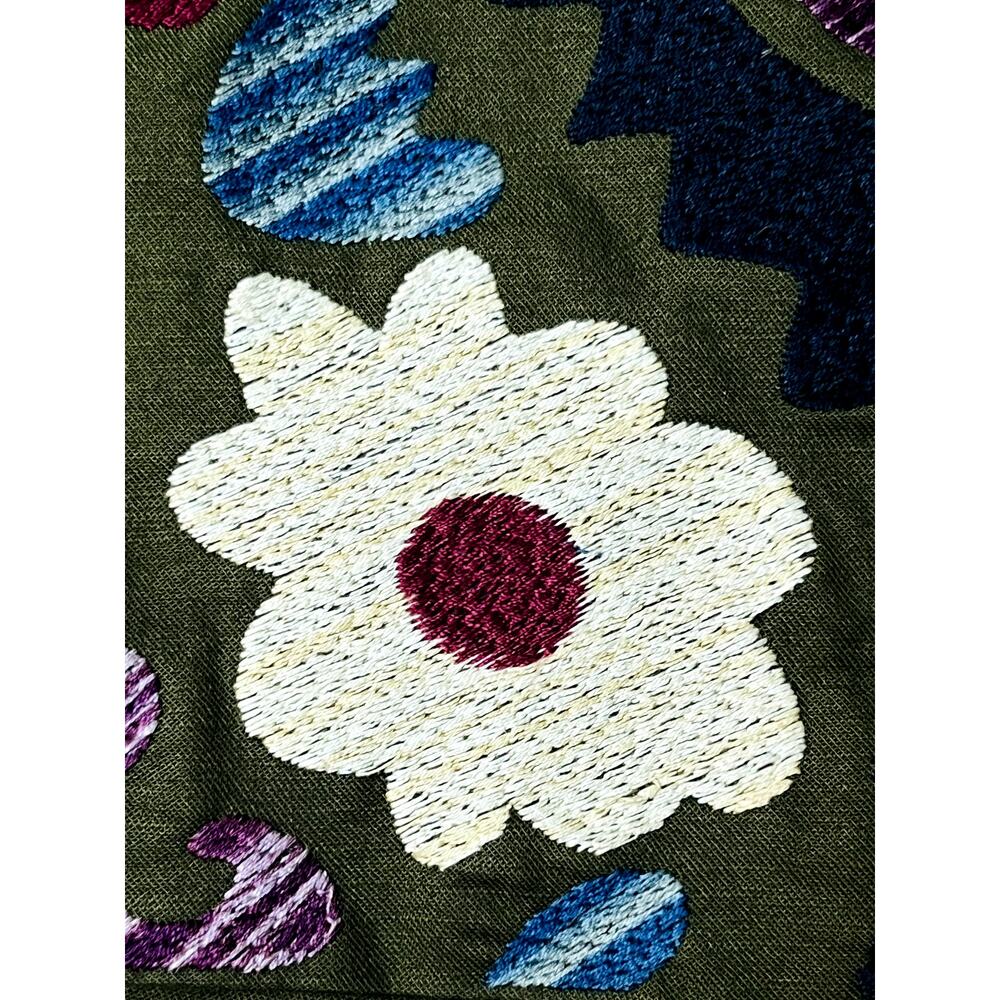 Anthropologie Tulipa Embroidered Skirt Vanessa Virginia Size 4 Side Zip Closure - Picture 3 of 8